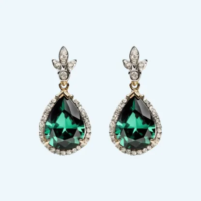 Picture of Gold Plated Green Stone Jewellery Set for Women