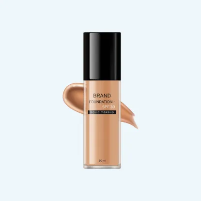 Picture of Liquid foundation makeup bottle with a pump