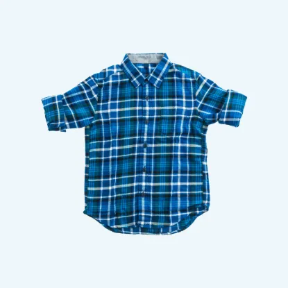 Picture of Cotton Full Sleeves Royal Blue Checkered